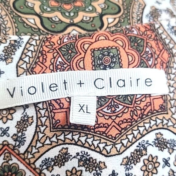 Violet & Claire Sleeveless Top, Brown & Rust Print, Size XL - Picture 7 of 8